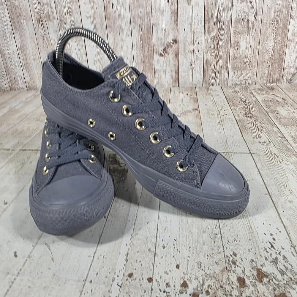 Converse Chuck Taylor All Star Ox Thunder Grey Gold Womens 7.5 559941F Low Top_8
